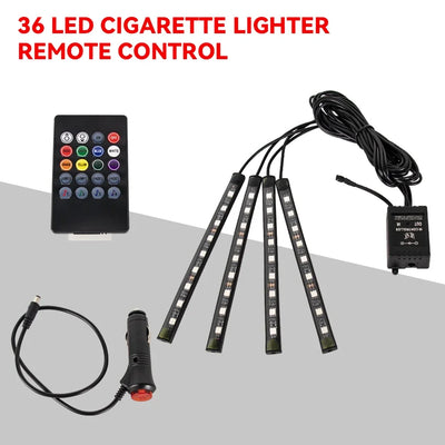 RGB Car Ambient Foot Light – USB Wireless Remote & App Control Interior LED Strip