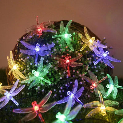 Solar Dragonfly String Lights with Battery Option