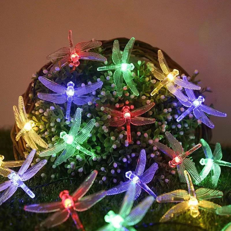 Solar Dragonfly String Lights with Battery Option