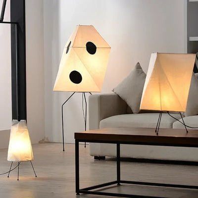 Akari Inspired Rice Floor Lamp shown as soft ambient home lighting