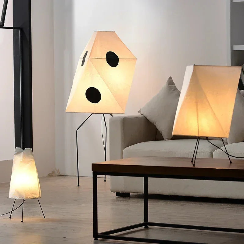 Akari Inspired Rice Floor Lamp shown as soft ambient home lighting
