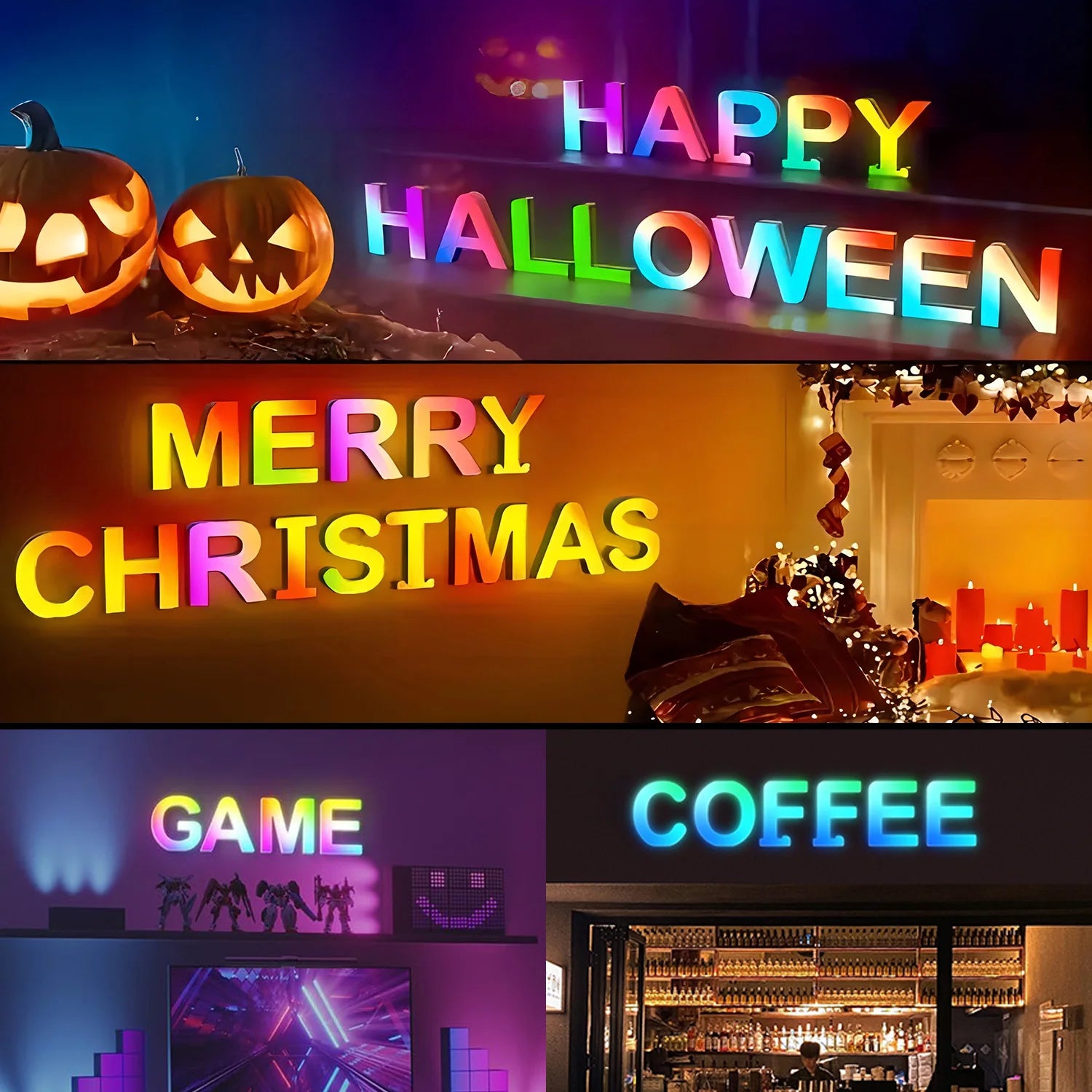 Smart LED Alphabet Letter Lights – App & Voice Controlled RGB Night Light for Bedroom Wall Décor