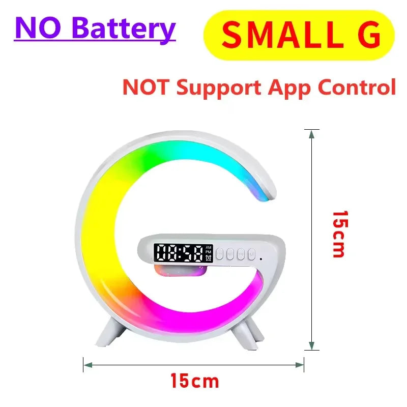 Wireless Charging Alarm Clock Speaker Lamp RGB for cozy home ambience
