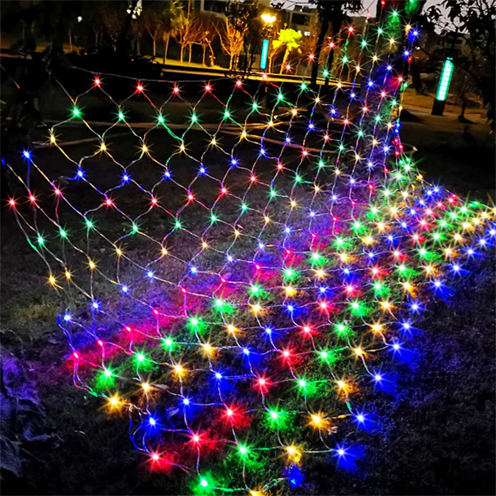LED Net Mesh Fairy Curtain Light – Outdoor Waterproof Garland