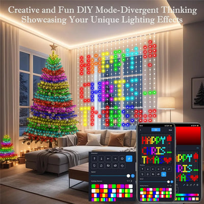 800 Curtain Lights Ambient Light Color-Changing Remote Control decorative lighting detail