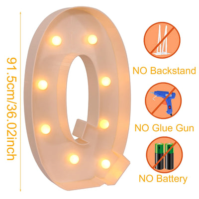 Giant LED Letter Light Frame Box – 91.5cm DIY Name Balloon Filling Box for Parties