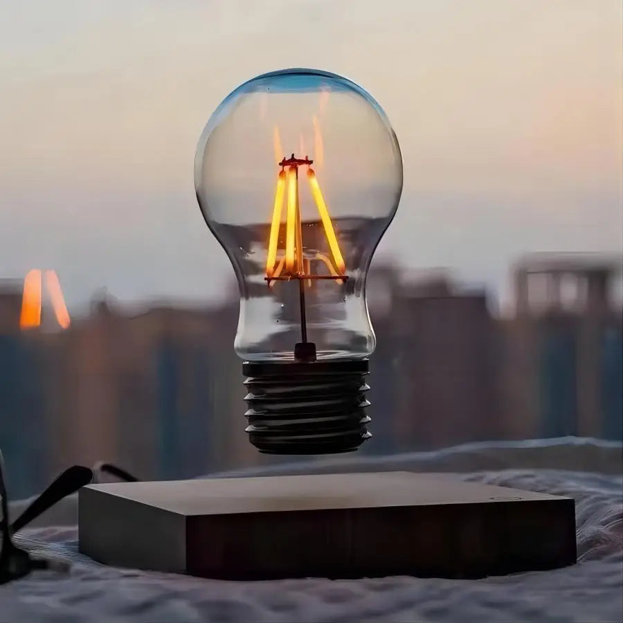 Magnetic Levitation Floating Lamp shown as soft ambient home lighting
