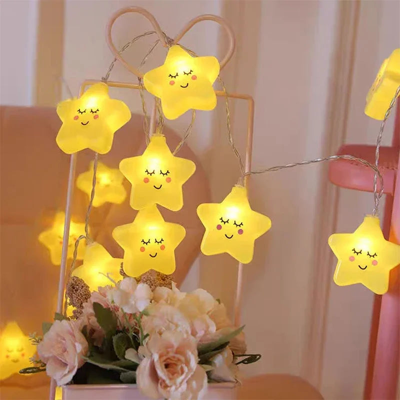 Star Garland LED String Lights – USB or Battery Powered Indoor & Outdoor Fairy Lights