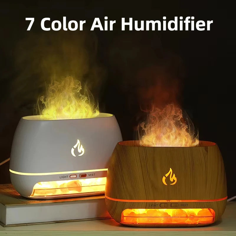 Stone Wood Humidifier Night Light for soft bedroom ambience, in Wood, Black, or White
