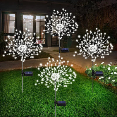 Solar Firework Burst Garden Stake Lights – Outdoor LED Pathway Décor
