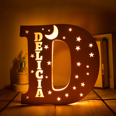 Custom Name LED Night Light – Personalised Star Wall Lamp for Bedroom, Nursery & Gift