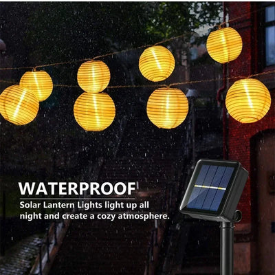 Lantern String Lights Solar Battery close-up product view