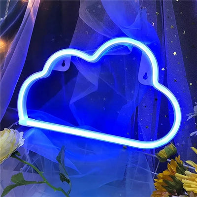Cloud Neon Wall Light USB shown as soft ambient home lighting