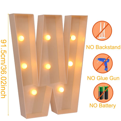 Giant LED Letter Light Frame Box – 91.5cm DIY Name Balloon Filling Box for Parties