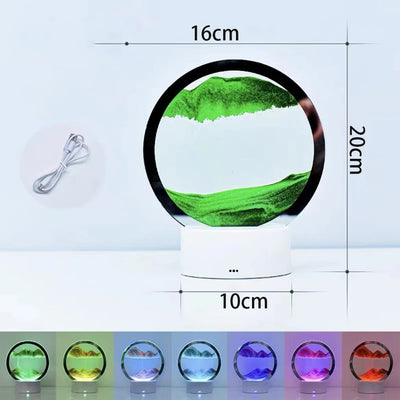 Luminous Quicksand Hourglass Ornament – LED Sand Art Painting for Living Room & Office