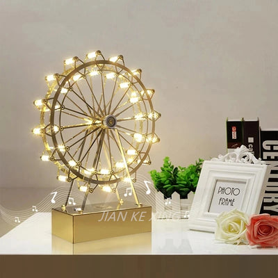 Ferris Wheel LED Table Lamp – Rotating Stainless Steel Desk Light
