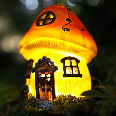 Solar-Powered Mushroom House Light – Enchanting Garden Decor