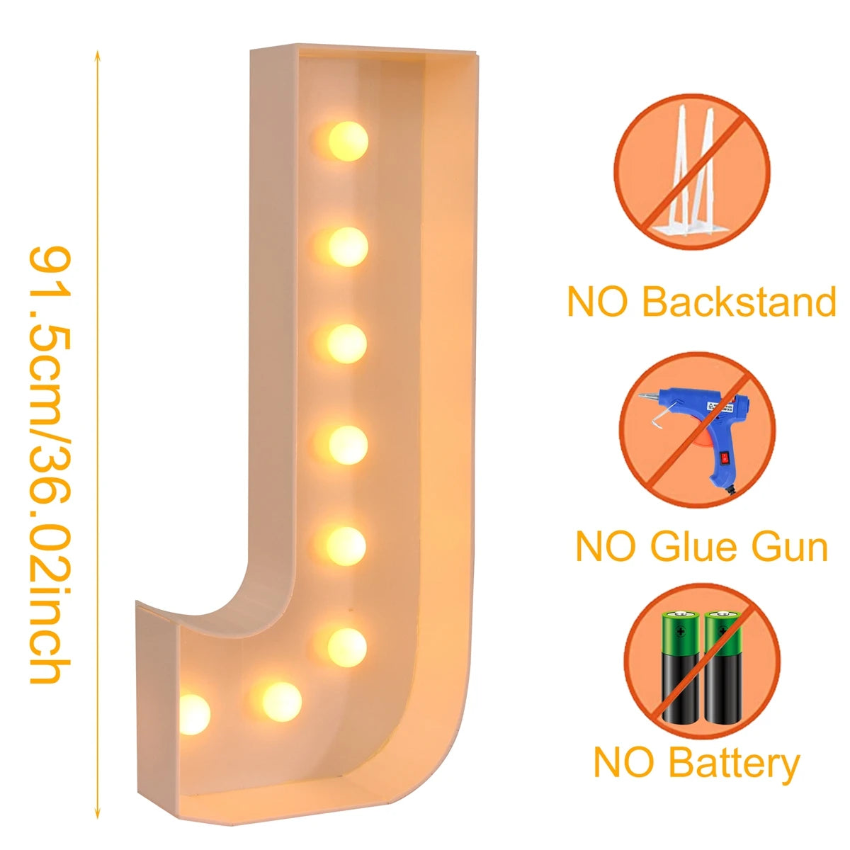 Giant LED Letter Light Frame Box – 91.5cm DIY Name Balloon Filling Box for Parties