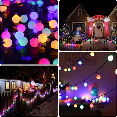 Globe String Lights Solar Color-Changing decorative lighting detail