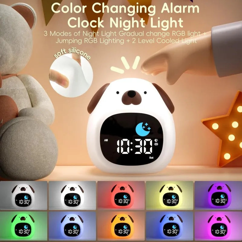 Puppy Sleep Training Alarm Clock for Kids – Night Light Toddler Wake-Up Light