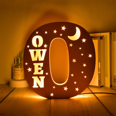 Custom Name LED Night Light – Personalised Star Wall Lamp for Bedroom, Nursery & Gift