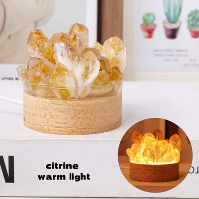 Amethyst Crystal Point LED Lamp – Natural Gemstone Healing Light for Desk & Home Décor