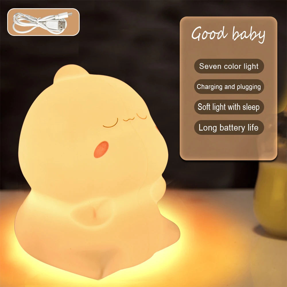 Voice-Activated Rabbit Night Light – Clap-On Colour-Changing LED Kids Lamp