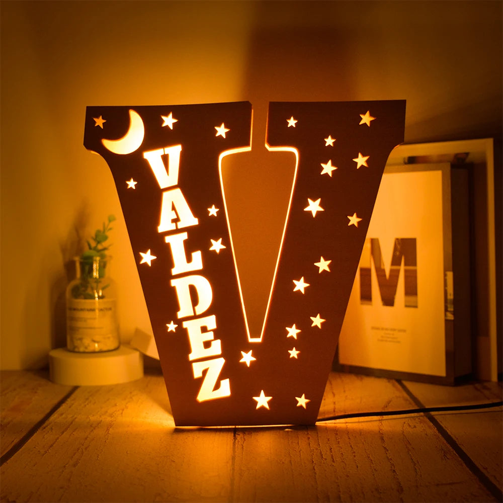 Custom Name LED Night Light – Personalised Star Wall Lamp for Bedroom, Nursery & Gift