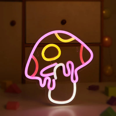 Melting Mushroom Pink LED Neon Wall Light – Dripping Psychedelic Glow