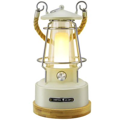 Retro Camping Lantern – Rechargeable Dimmable LED Vintage Battery Lantern (Waterproof)