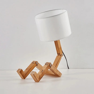 Wooden Robot Desk Desk Lamp USB lifestyle product view