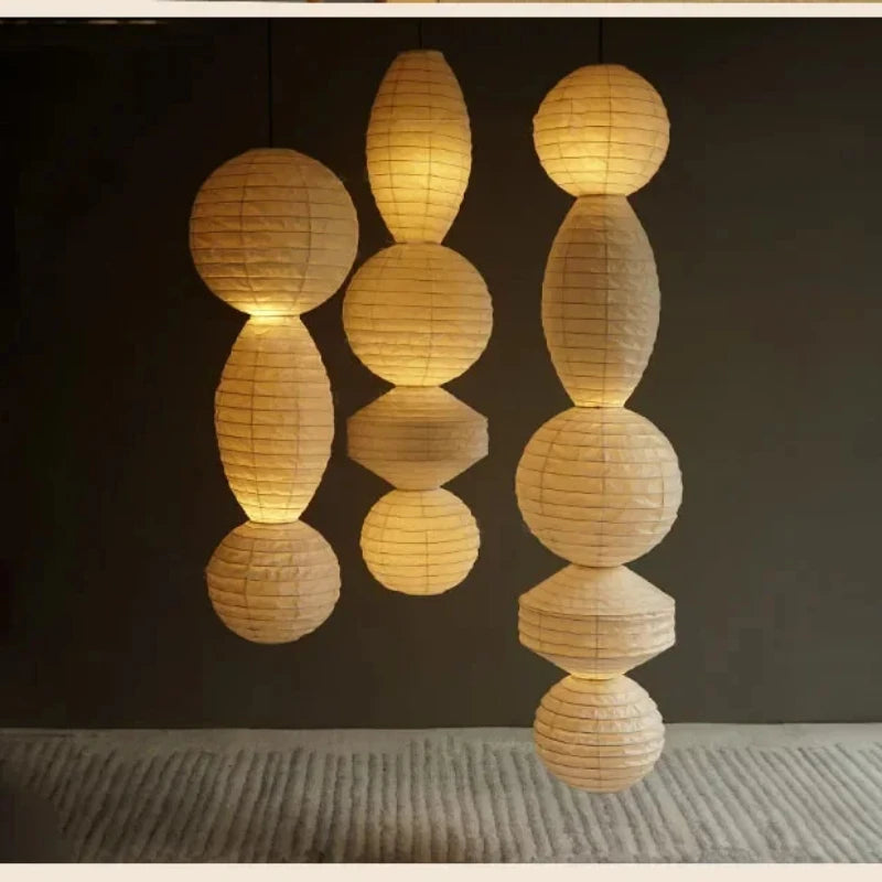 Noguchi Pendant Janpanese Ceiling Light for soft bedroom ambience