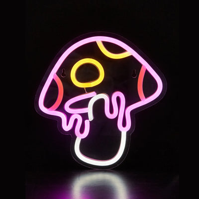 Melting Mushroom Pink LED Neon Wall Light – Dripping Psychedelic Glow