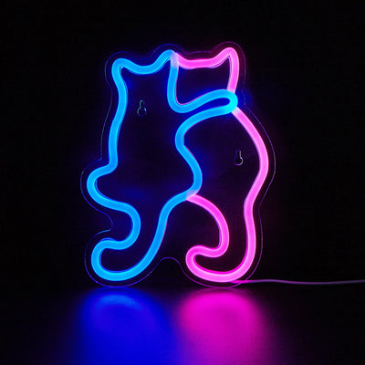 Cat Neon Sign Neon Wall Light Touch Control USB design detail view
