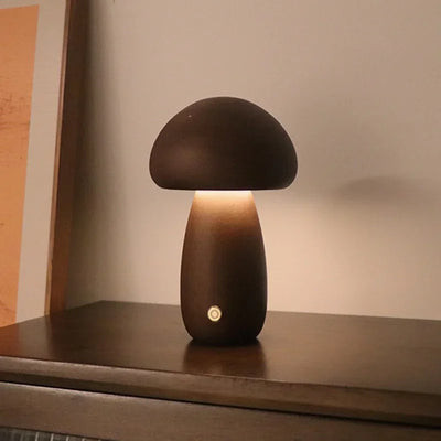 Wooden Mushroom Touch Lamp – Ambient LED Night Light