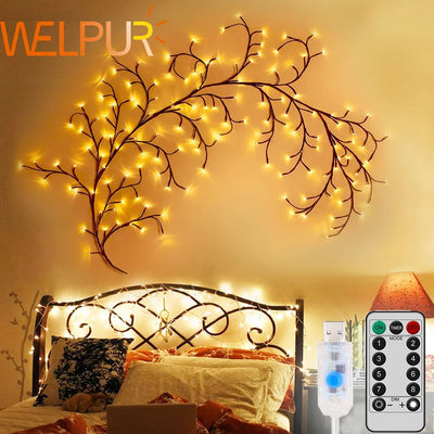 LED Tree Branch Fairy Light – USB & Solar 8-Mode DIY Vine Lamp for Christmas & Garden