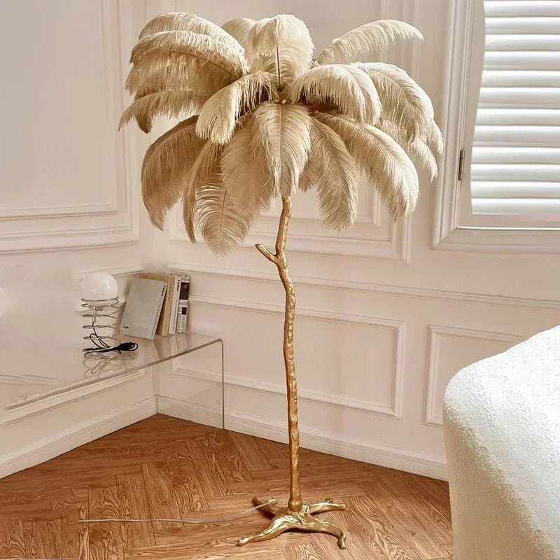 Novelty Animal Dimmable feather floor lamp for warm floor lighting