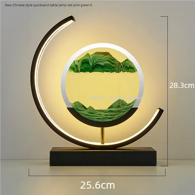 LED Moving Sand Art Table Lamp – 3D Flowing Sandscape Hourglass Bedside Night Light