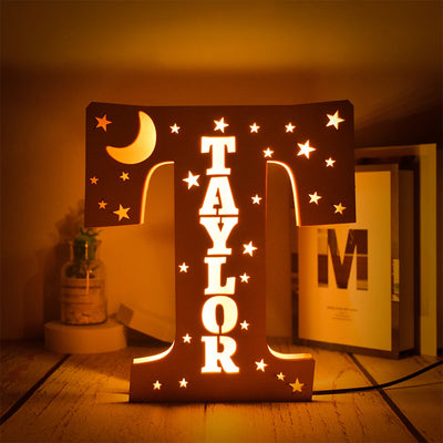 Custom Name LED Night Light – Personalised Star Wall Lamp for Bedroom, Nursery & Gift