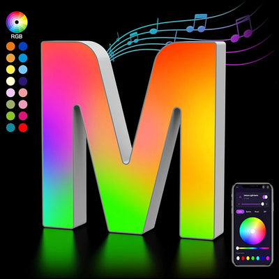 Smart LED Alphabet Letter Lights – App & Voice Controlled RGB Night Light for Bedroom Wall Décor