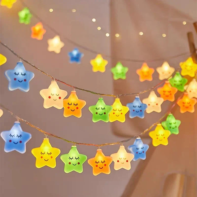 Star Garland LED String Lights – USB or Battery Powered Indoor & Outdoor Fairy Lights