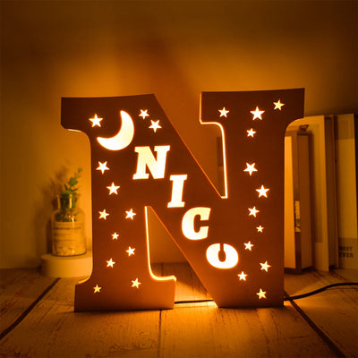 Custom Name LED Night Light – Personalised Star Wall Lamp for Bedroom, Nursery & Gift