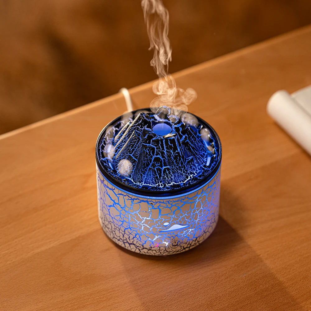 Volcanic Lava Aromatherapy Humidifier Night Light close-up product view, in Black or White