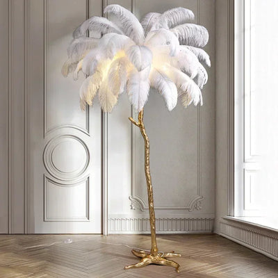 Novelty Animal Dimmable feather floor lamp for warm floor lighting