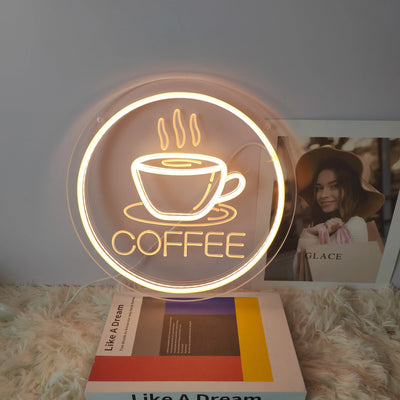 Fries Pizza Neon Wall Light USB shown as soft ambient home lighting