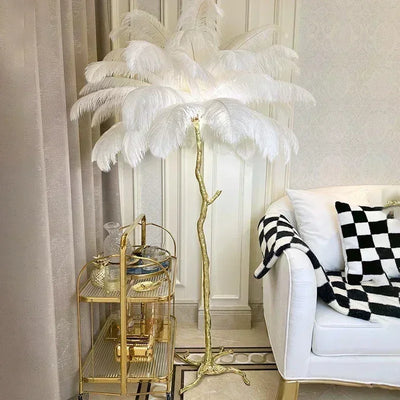 Novelty Animal Dimmable feather floor lamp for warm floor lighting
