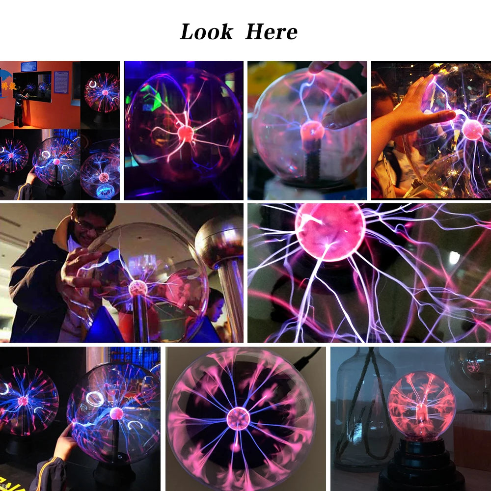 Magic Crystal Plasma Ball Lamp – LED Novelty Night Light in 3–8 Inch Sizes