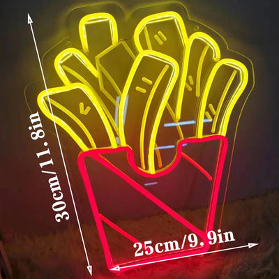 Fries Pizza Neon Wall Light USB decorative lighting detail