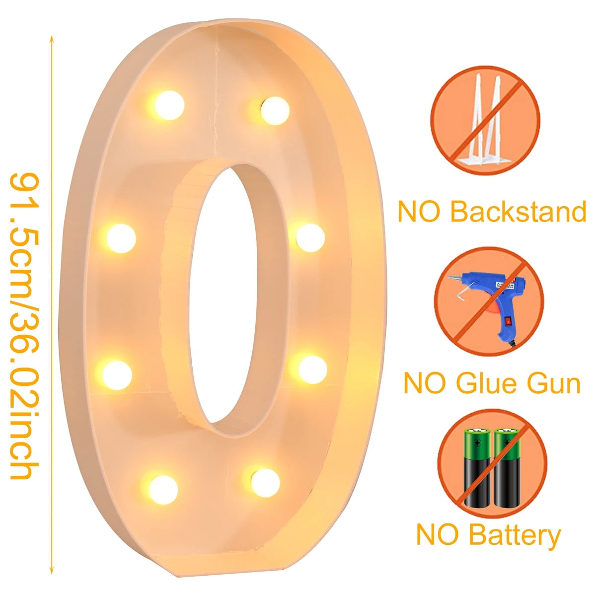 Giant LED Letter Light Frame Box – 91.5cm DIY Name Balloon Filling Box for Parties