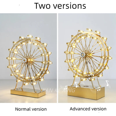 Ferris Wheel LED Table Lamp – Rotating Stainless Steel Desk Light